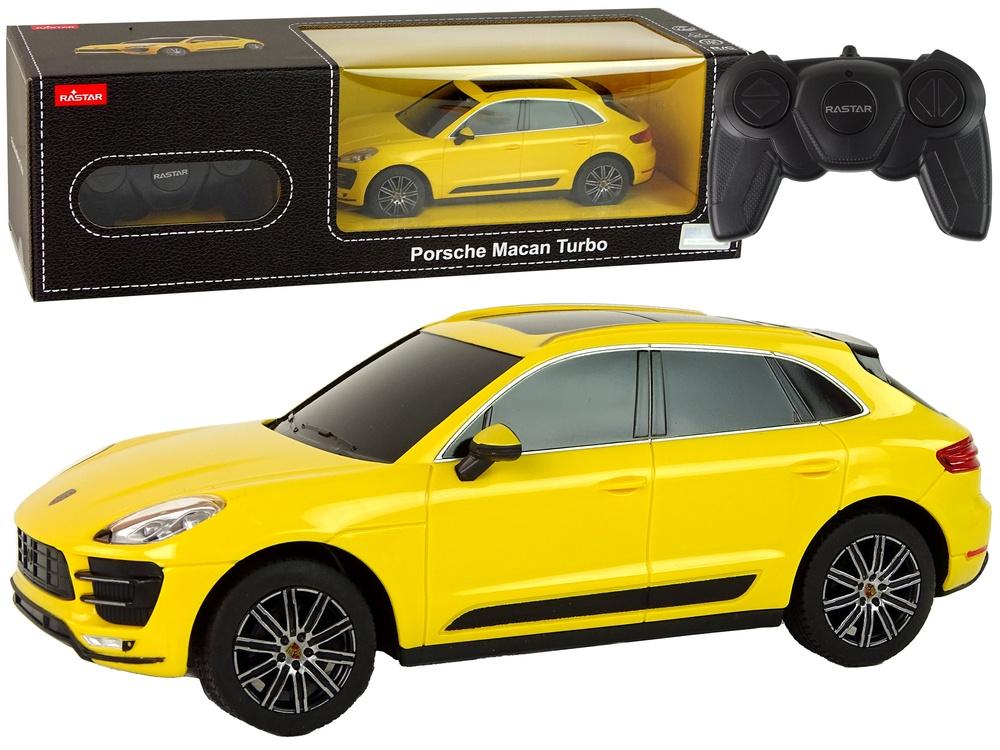 Gul Porsche Macan Turbo R/C Bil 1:24 - Holdbar