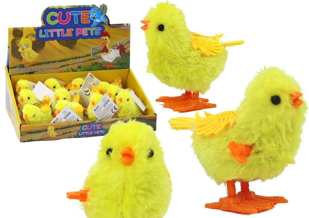 Gul Wind-Up Jumping Chicken Toy - Morsomt og dekorativt