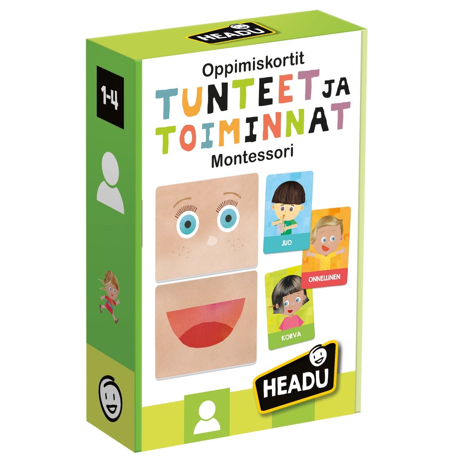 Headu Flashcards Känslor och handlingar Montessori (på finska)