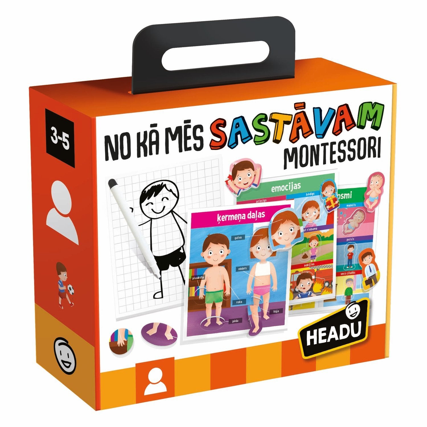 Headu Montessori Educative Game How We Are Made (på lettisk sprog.)