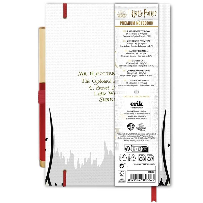 Hedwig A5 Premium Notebook med penna för Harry Potter-fans