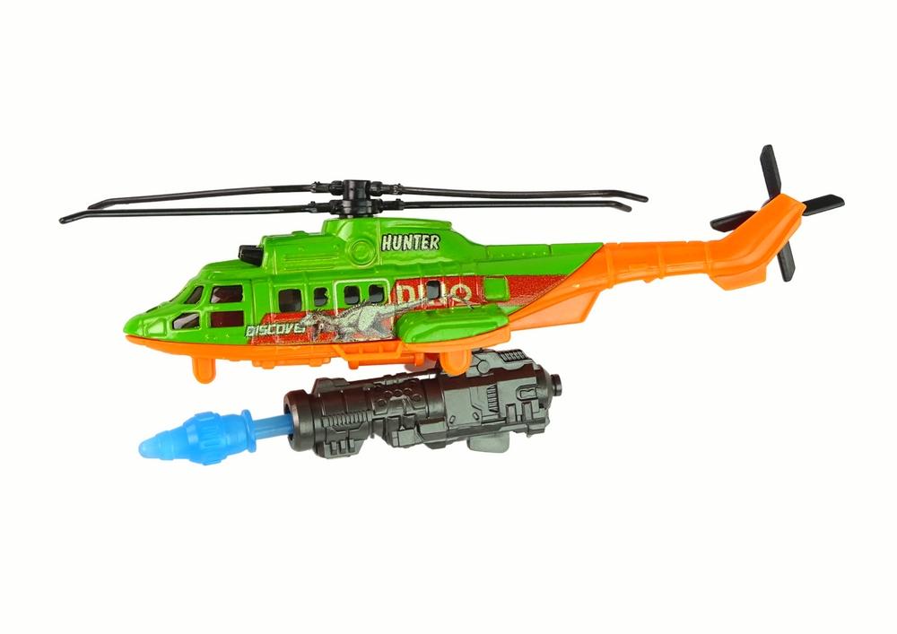 Helikopter &amp; Vehicle Dinosaur Set - 8 realistiske dinos