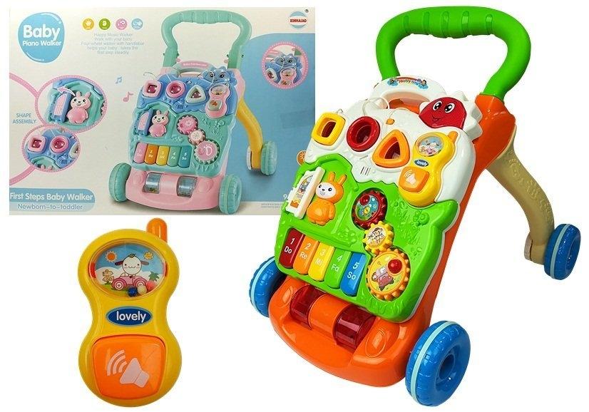 Interaktiv Baby Walker med klaver, rangler og figurer