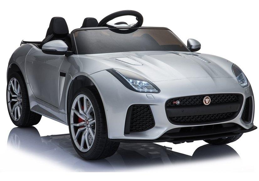 Jaguar F-Type Silver elektrisk åkbil med läderstolar