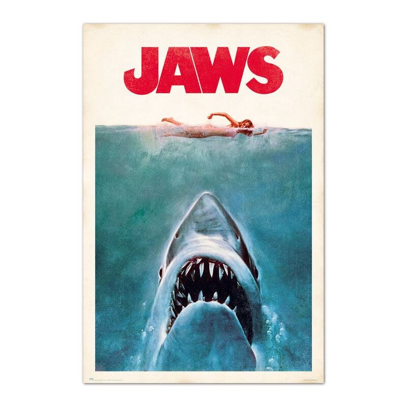 Jaws Movie Poster - Klassiskt skräckkonsttryck, 24x36 tum