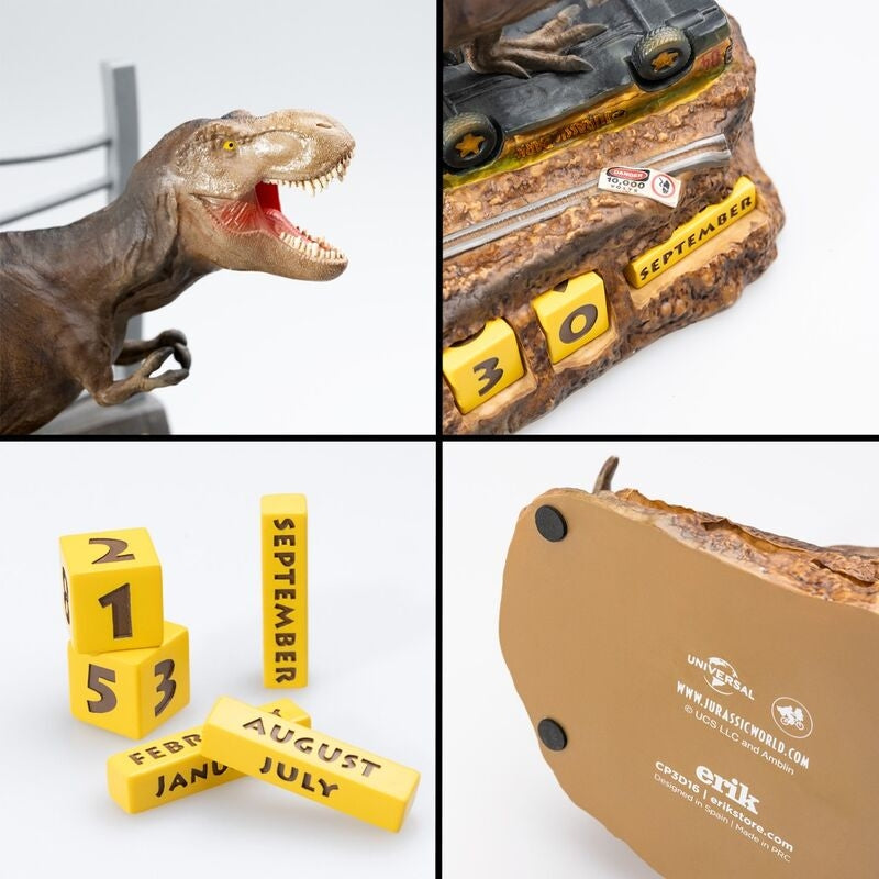 Jurassic Park 3D evighetskalender för hem- eller kontorsinredning