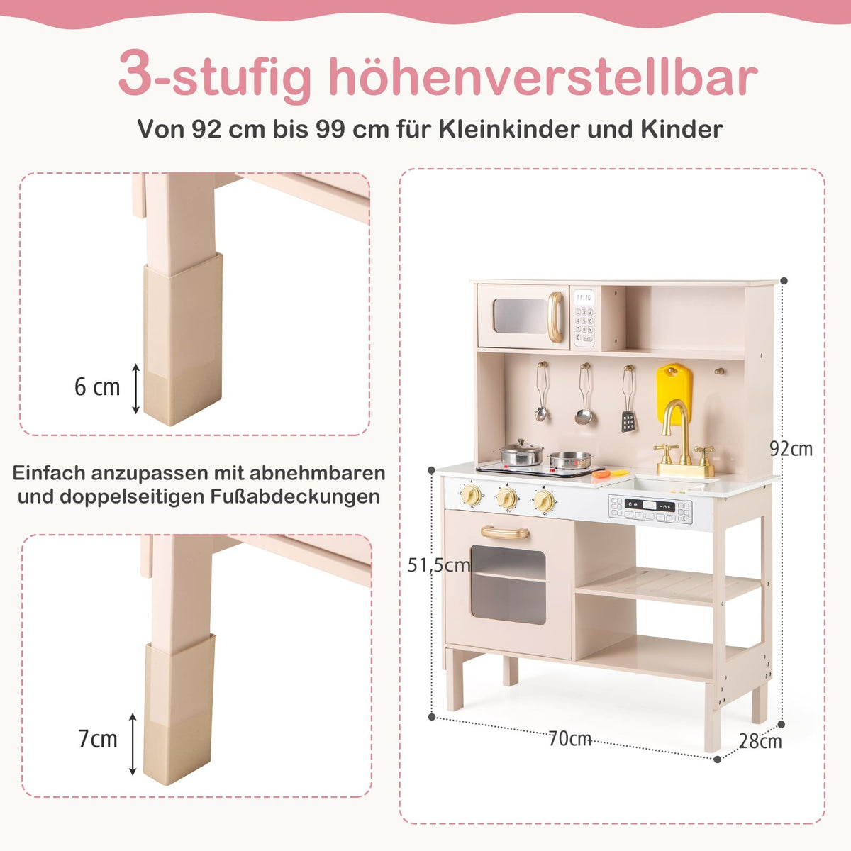 Justerbart lekkök i trä med ljus och ljud