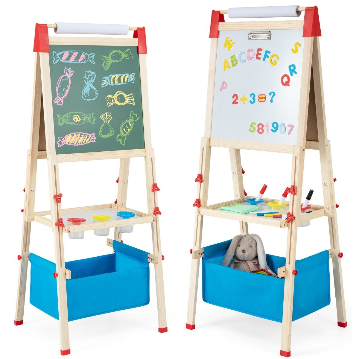Justerbart staffli för barn med magnettavla och whiteboard
