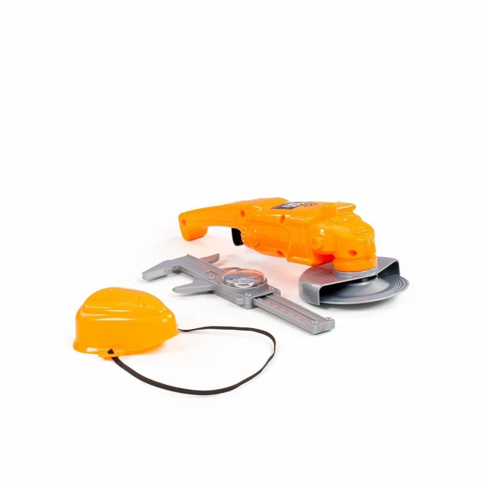 Kids DIY Tool Set: Grinder, Mask, Caliper - Orange Fun!