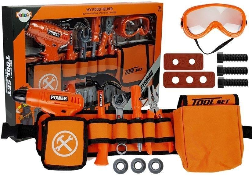 Kids Handyman Tool Set: Bälte, borr, skruvmejsel, tång, hammare