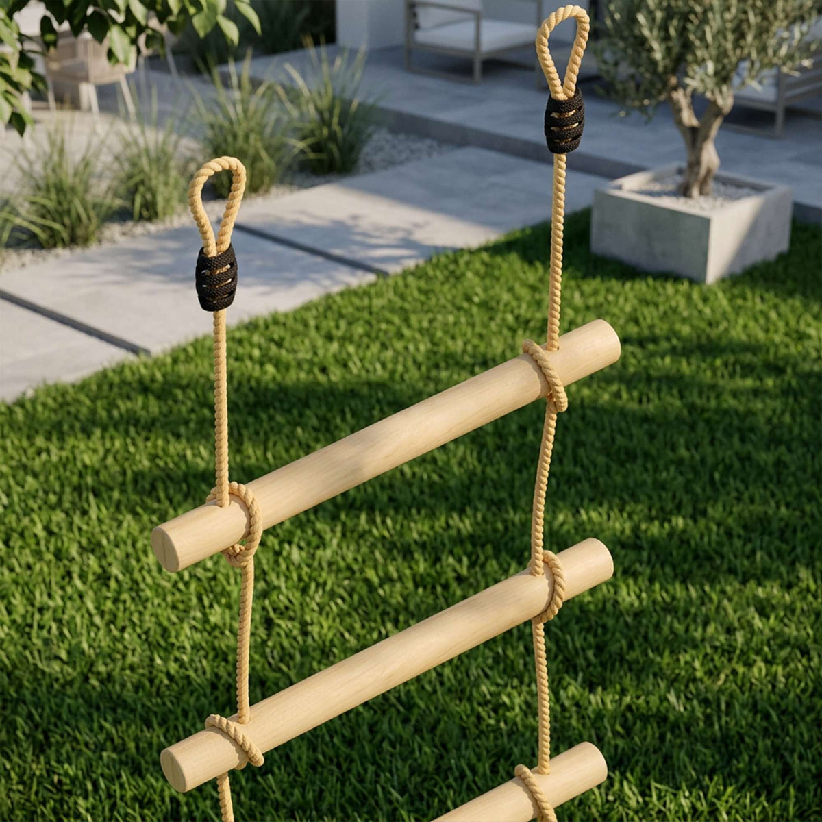 Klätterrepset för barn, 5 trästeg, 1,8 m rep