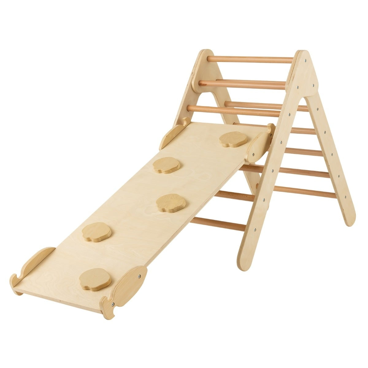 Klätterset i trä med justerbar ramp för småbarn