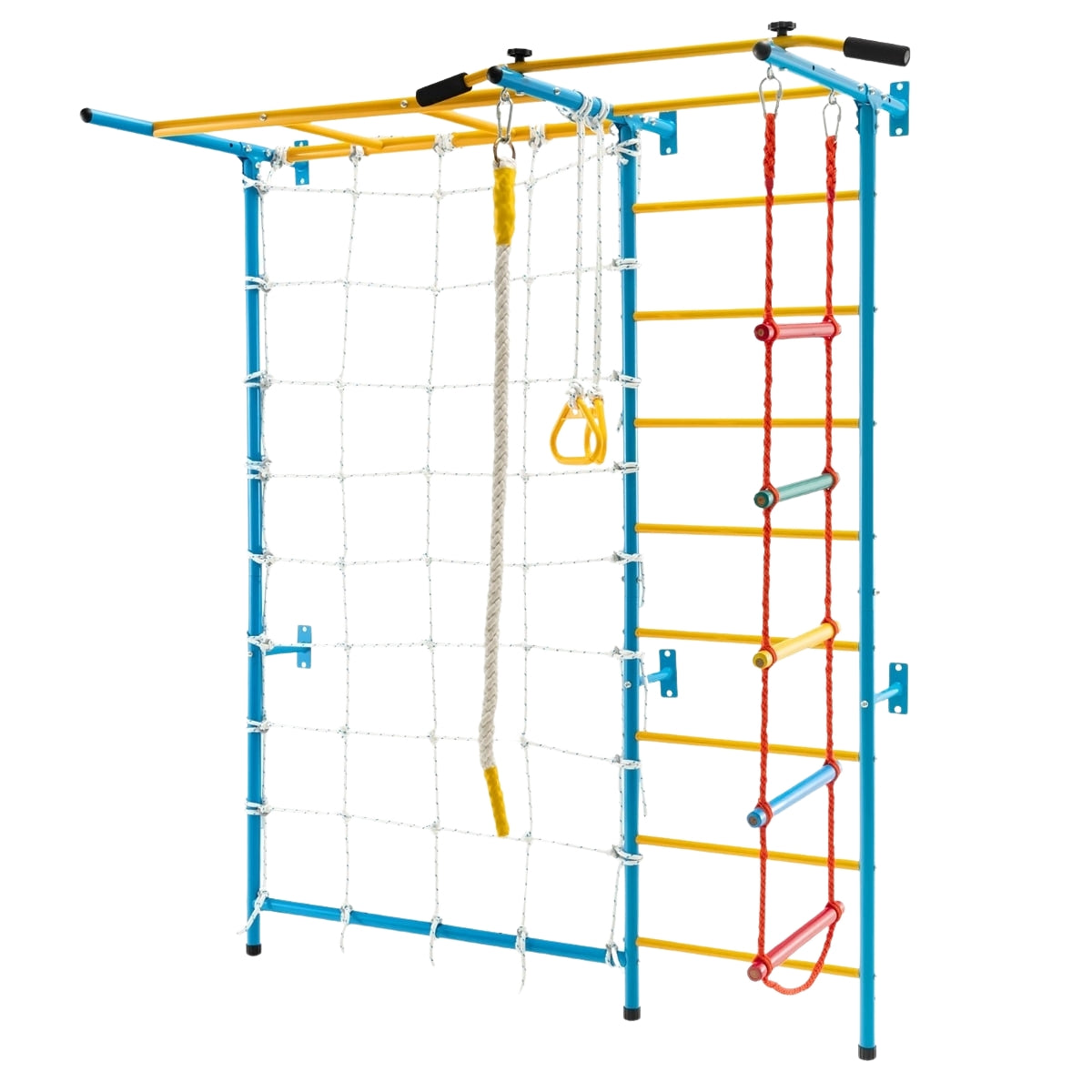 Klätterväggsset för barn inomhus, 7-i-1, 197,5 x 83,5 x 223 cm