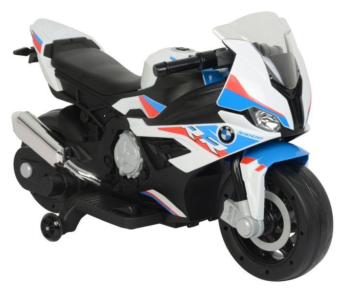 Kraftig hvit BMW S1000RR Ride-On med batterimotor