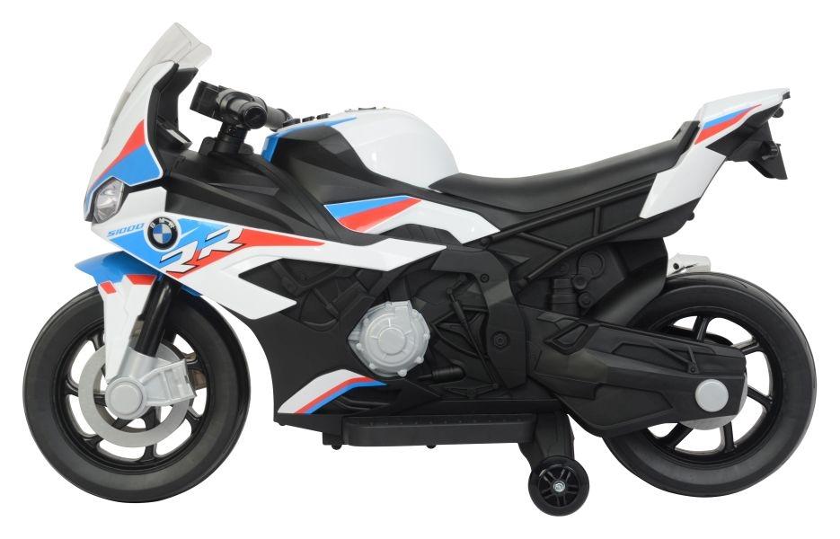 Kraftig hvid BMW S1000RR Ride-On med batterimotor