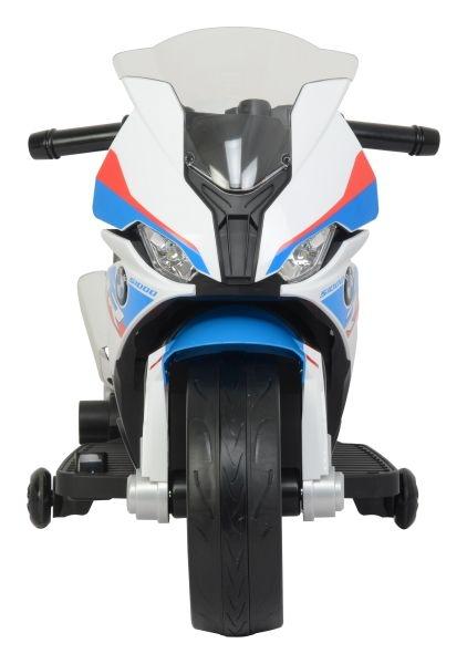 Kraftig hvit BMW S1000RR Ride-On med batterimotor