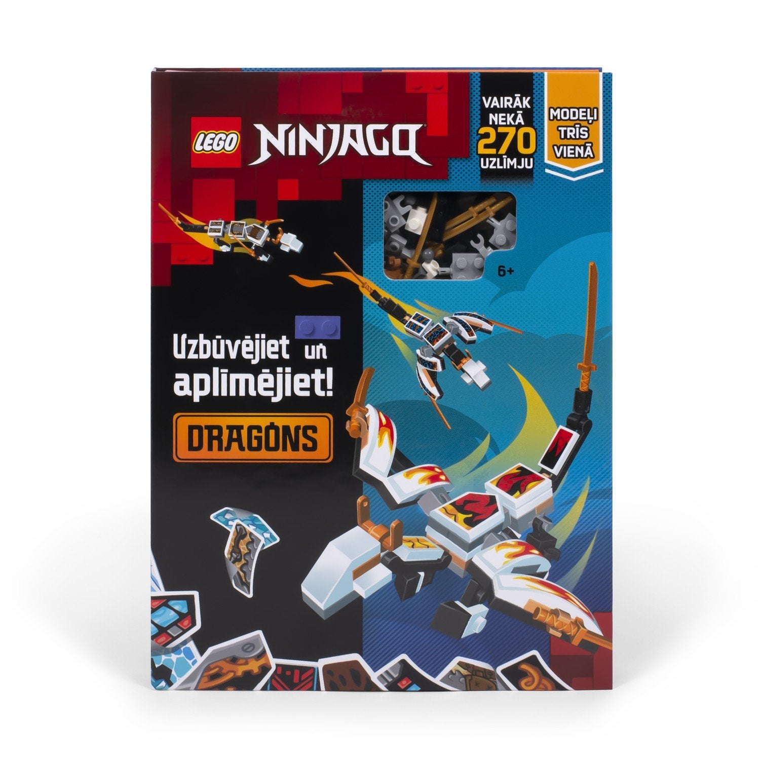 Lego Ninjago aktivitetsbog "Build And Stick: Dragons" (på lettisk sprog.)