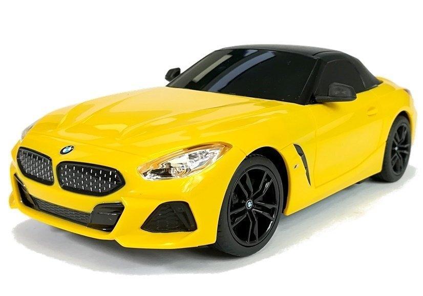 Licensierad BMW Z4 Roadster RC-bil - gul, skala 1:24, 27 MHz