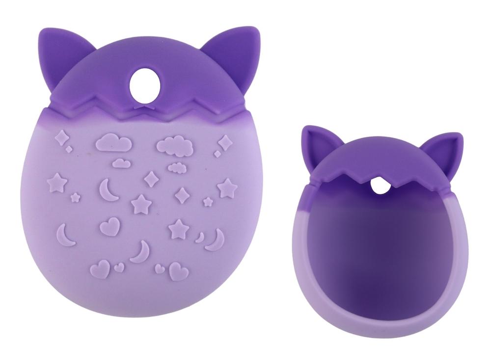 Lila kattformad Tamagotchi silikonfodral