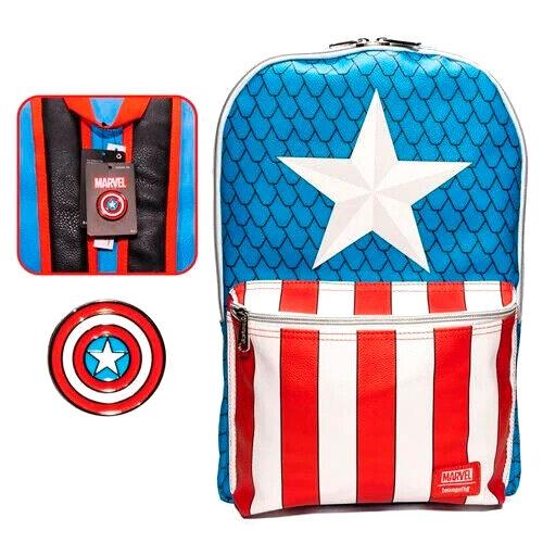 Loungefly Marvel Captain America rygsæk med nål 45cm