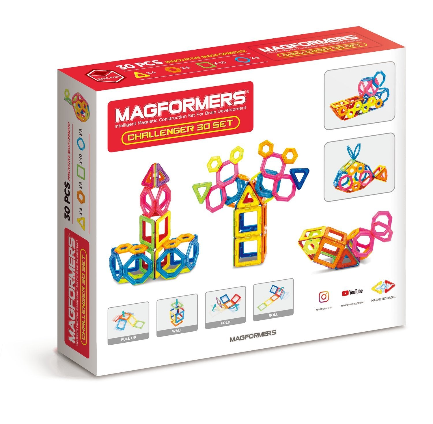 Magformers Magnet Constructor Set Challenger, 30 stk