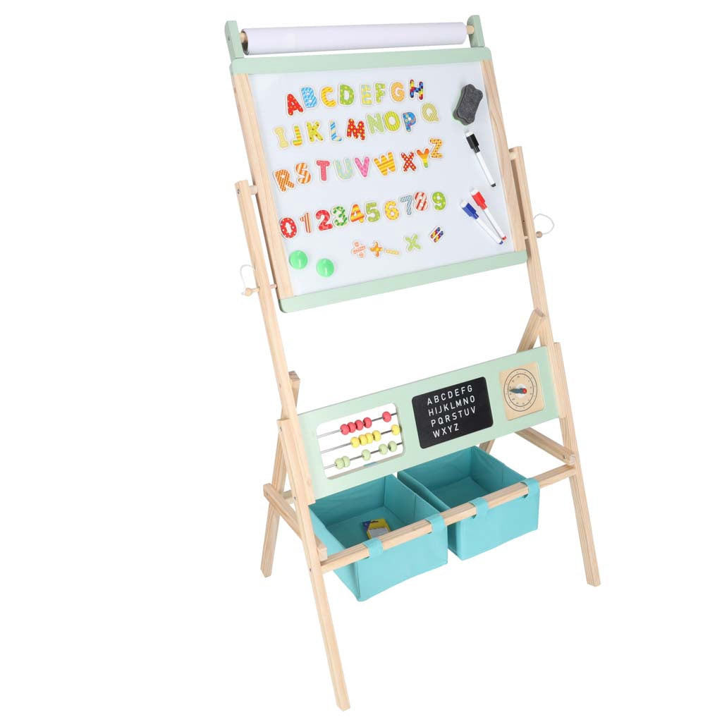 Magnetisk staffli, dubbelsidig krita och whiteboardtavla för barn