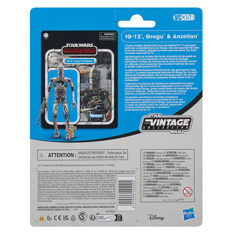 Mandalorian IG-12 Grogu & Anzellan figur, 9,5 cm lång