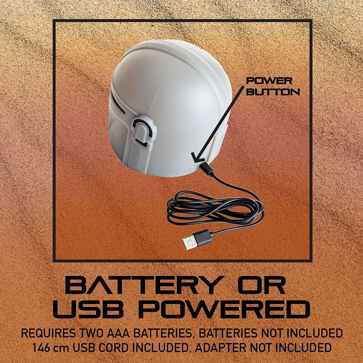 Mandalorian lampa med justerbar ljusstyrka och unik design