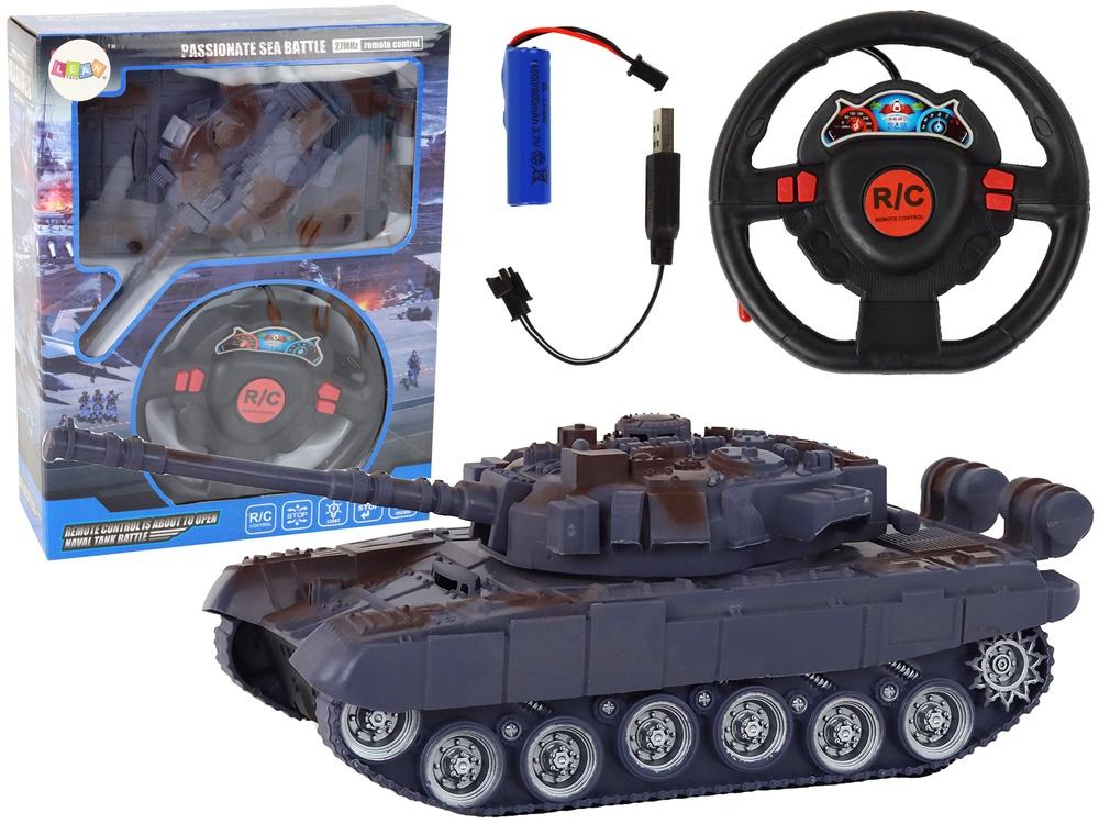 Marinblå R/C Tank 1:18 - Ljus, ljud, 27MHz kontroll