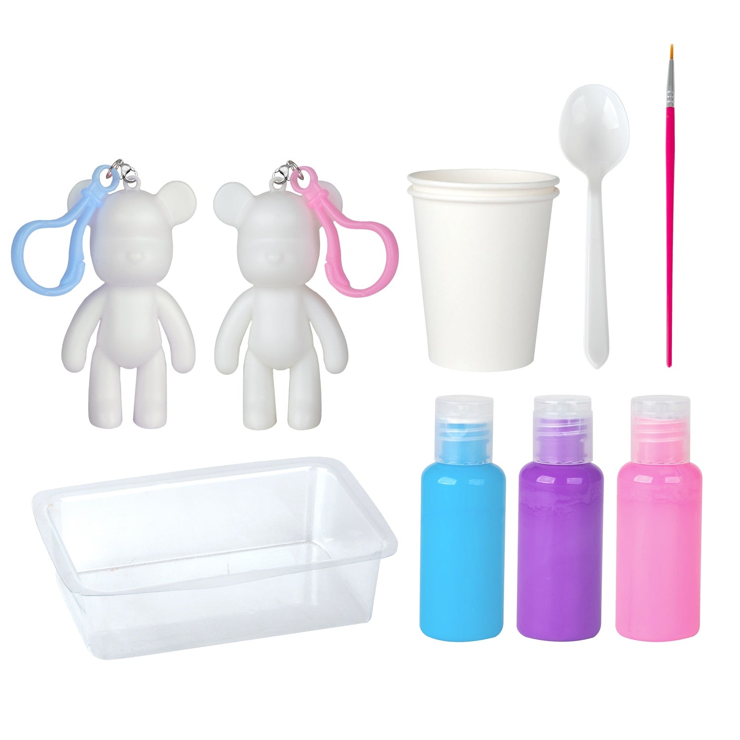 Marmorbjörn Nyckelringssats med Färger och Tillbehör