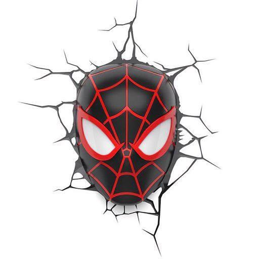 Marvel 3D LED-lys Spider-Man Miles Morales ansigt 3D