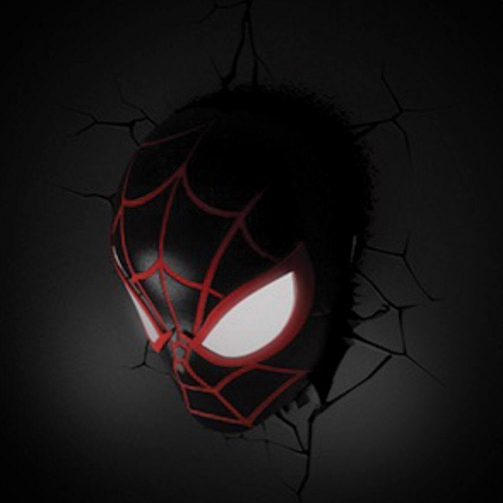 Marvel 3D LED-lys Spider-Man Miles Morales ansigt 3D