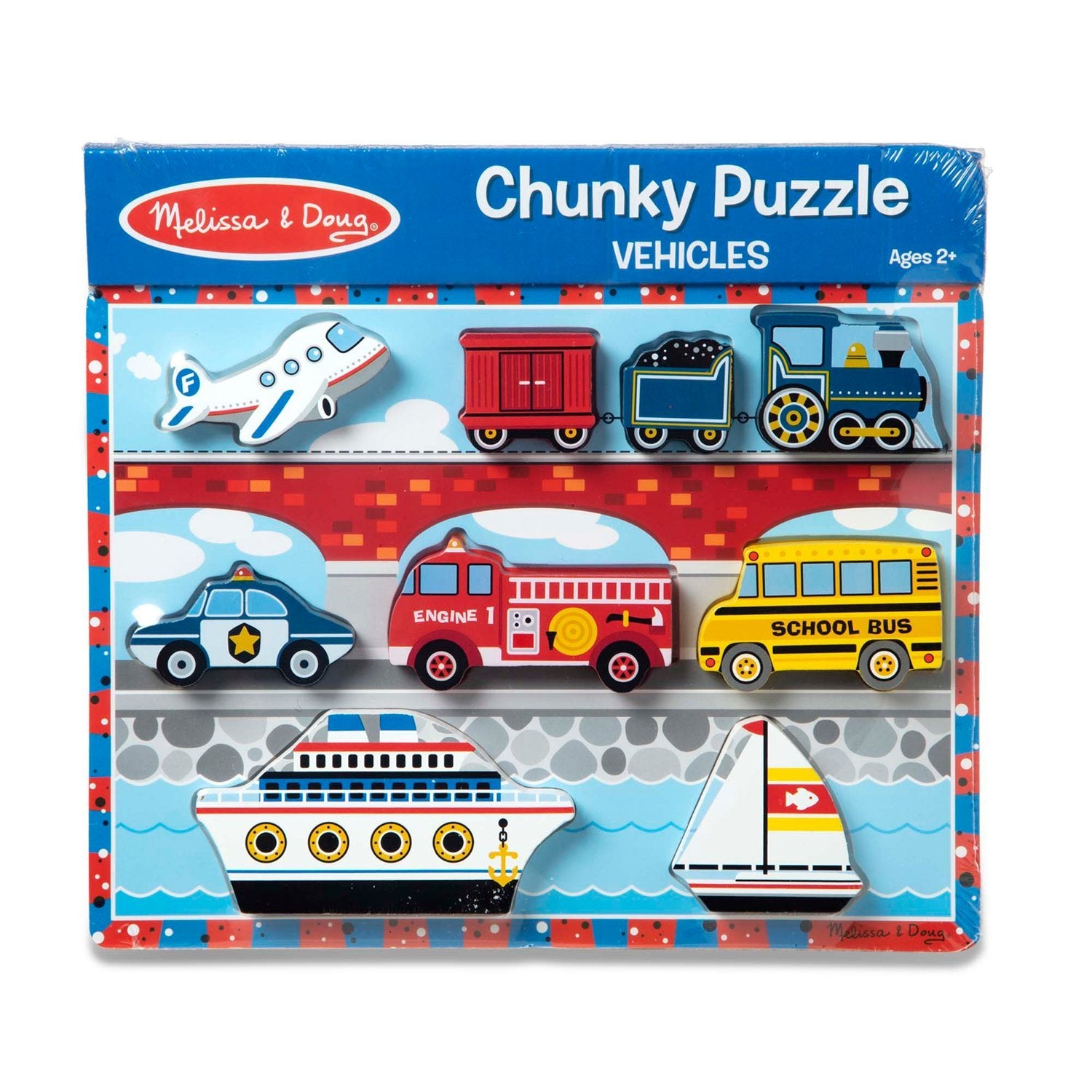 Melissa &amp; Doug Vehicles Chunky puslespil