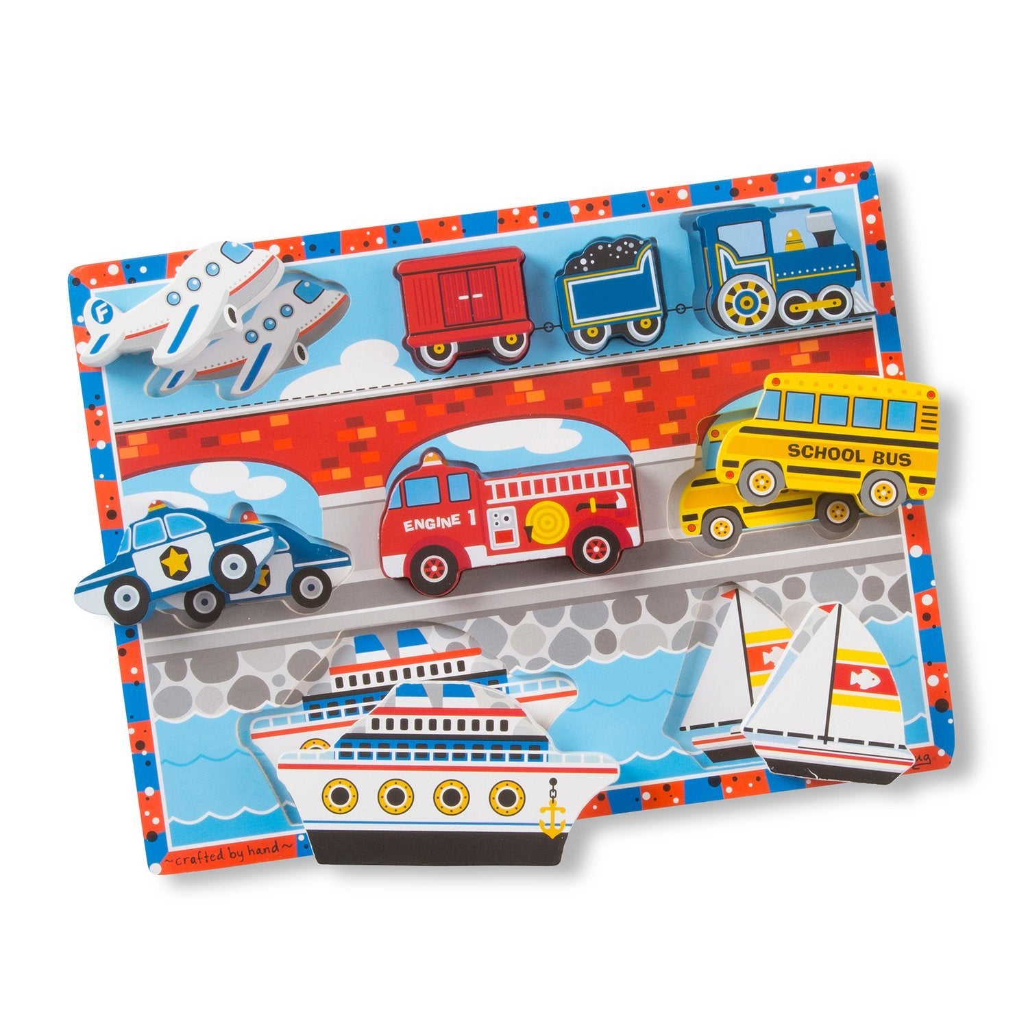 Melissa &amp; Doug Vehicles Chunky puslespil