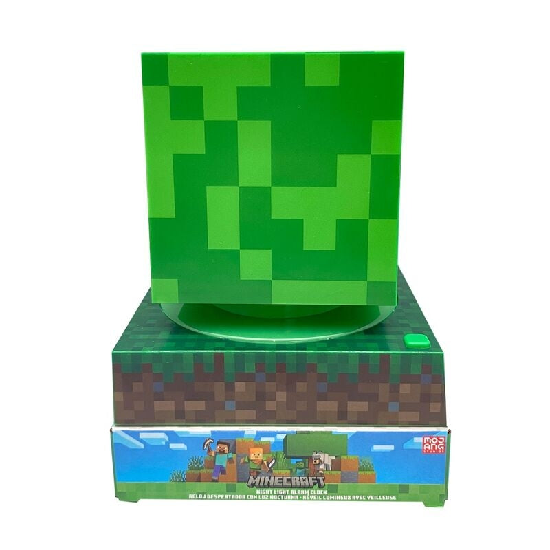 Minecraft 3D-lampa med väckarklocka och LED-ljus