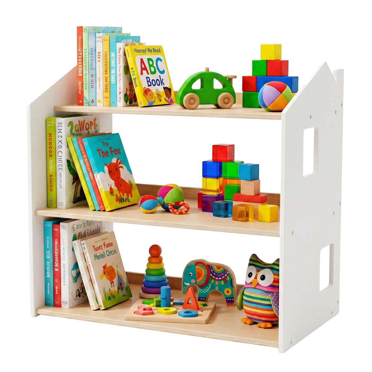 Montessori barnbokhylla, husformad hylla, MDF