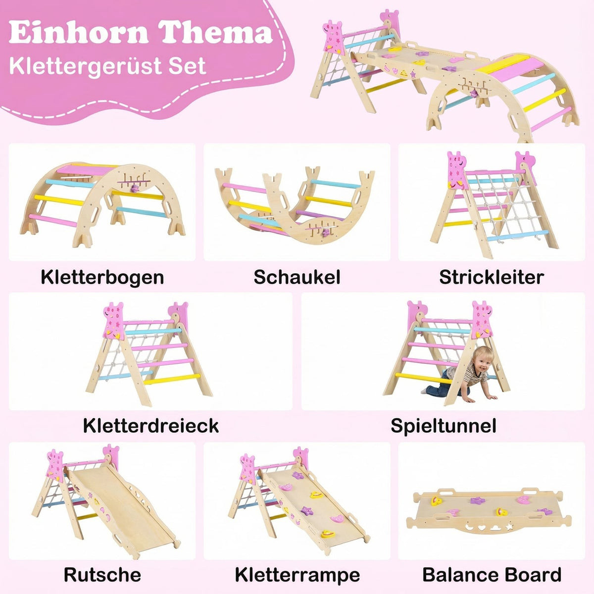 Montessori träklättringsset med triangel och ramp