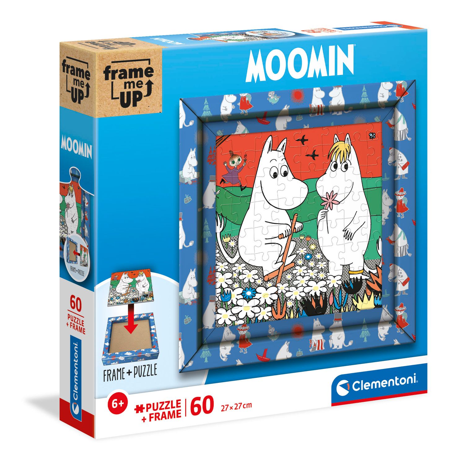 Muminpussel med 60 bitar och ram, 27x27 cm