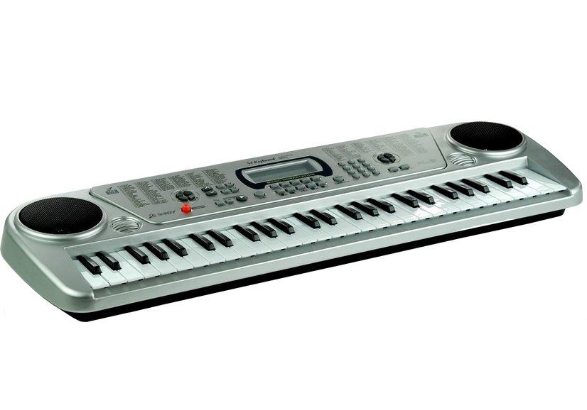 54-tangenters musikalsk keyboard med mikrofon, sange, rytmer og mere