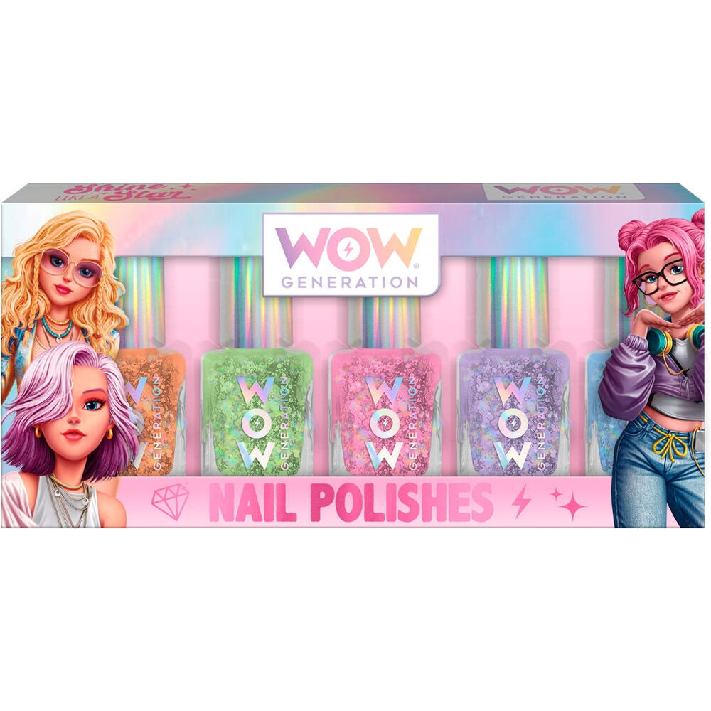 Nagellackset, 6 livfulla färger, långvarig finish