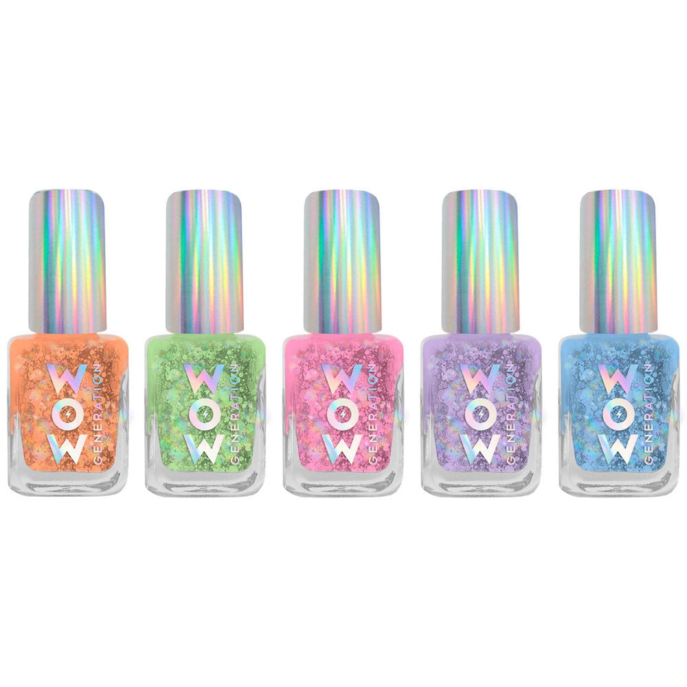 Nagellackset, 6 livfulla färger, långvarig finish