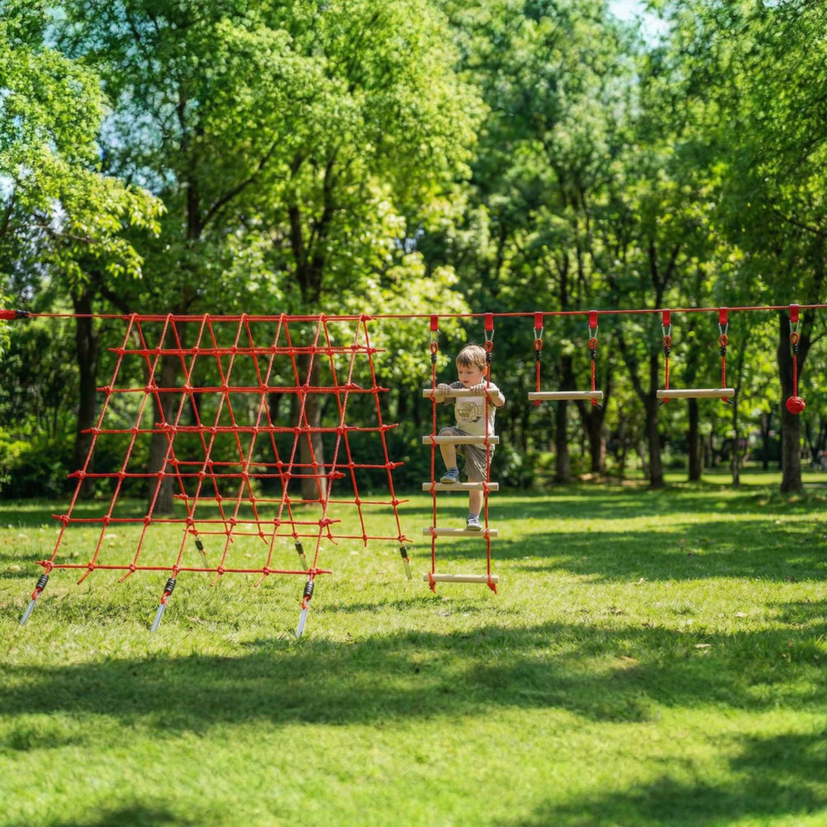 Ninja Slackline-set för barn, 150x300 cm klätternät