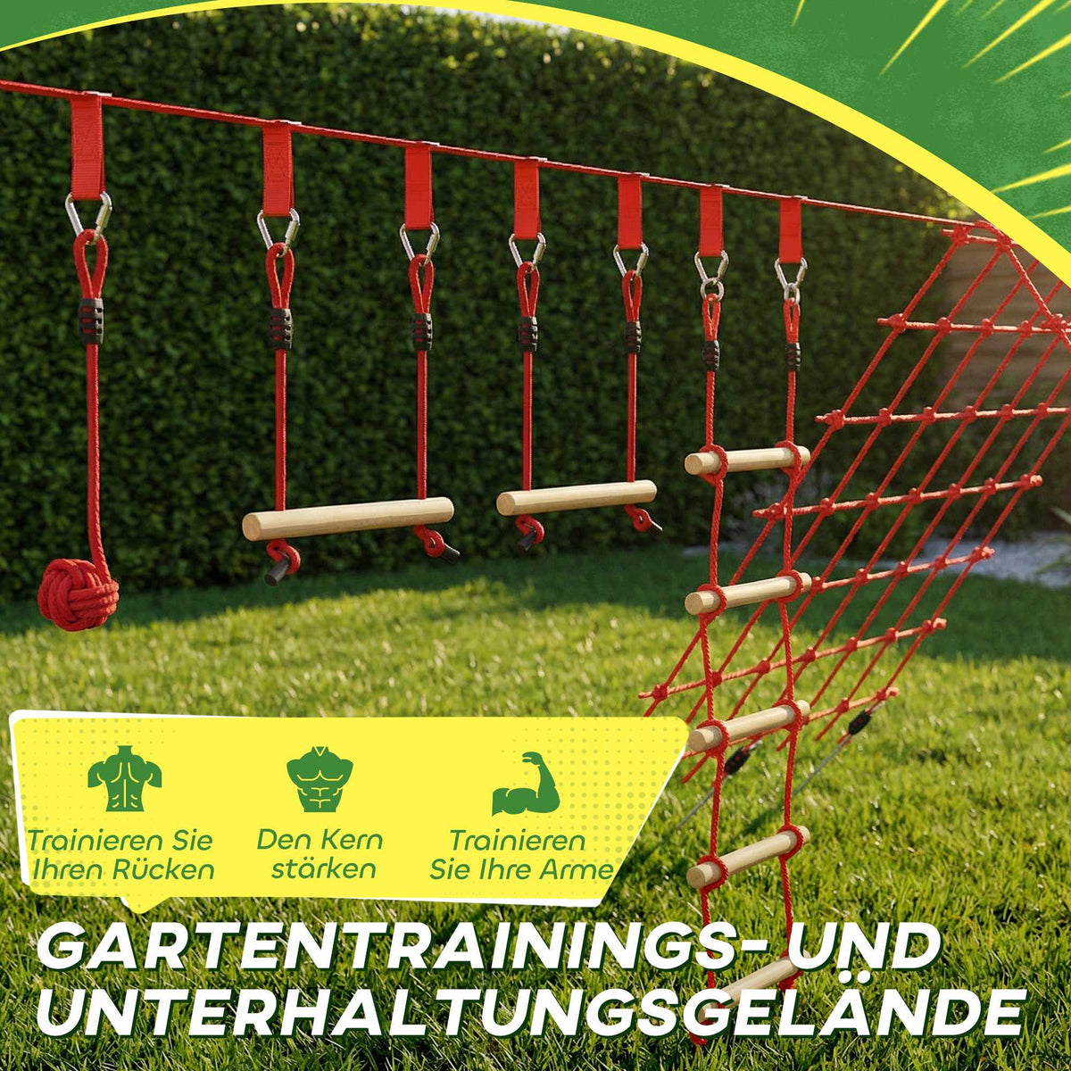 Ninja Slackline-set för barn, 150x300 cm klätternät