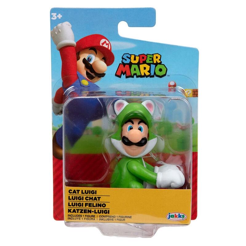 Nintendo Super Mario Katt Luigi figur 6,5 cm