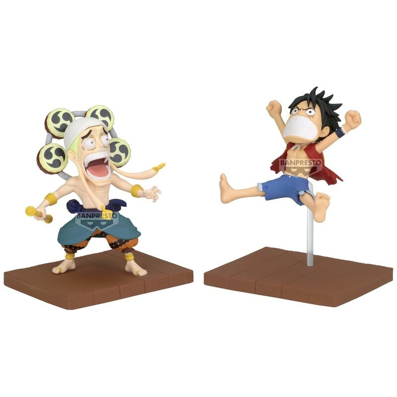 One Piece Collectible Figur Set - Monkey D. Luffy & Enel, 7 cm