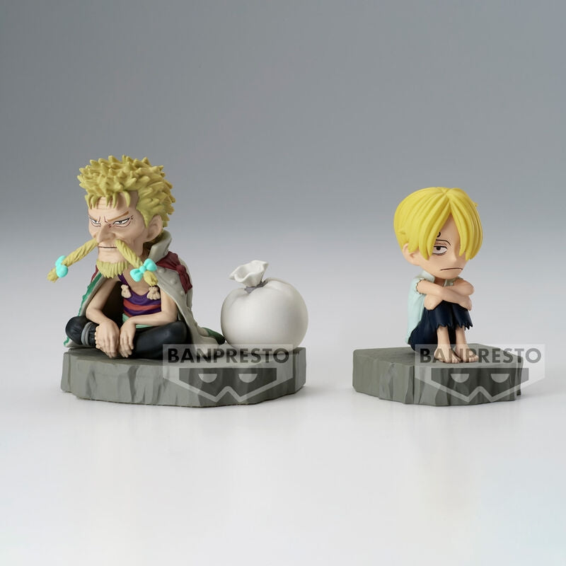 One Piece Collectible Sanji och Zeff figurer, 6 cm storlek