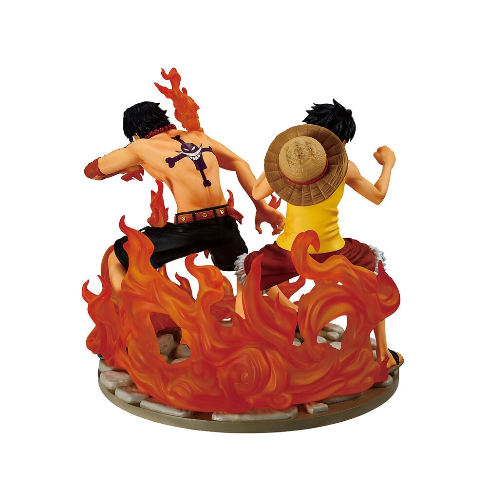 One Piece Ess & Luffy Ichibansho figur, 15 cm samlarobjekt