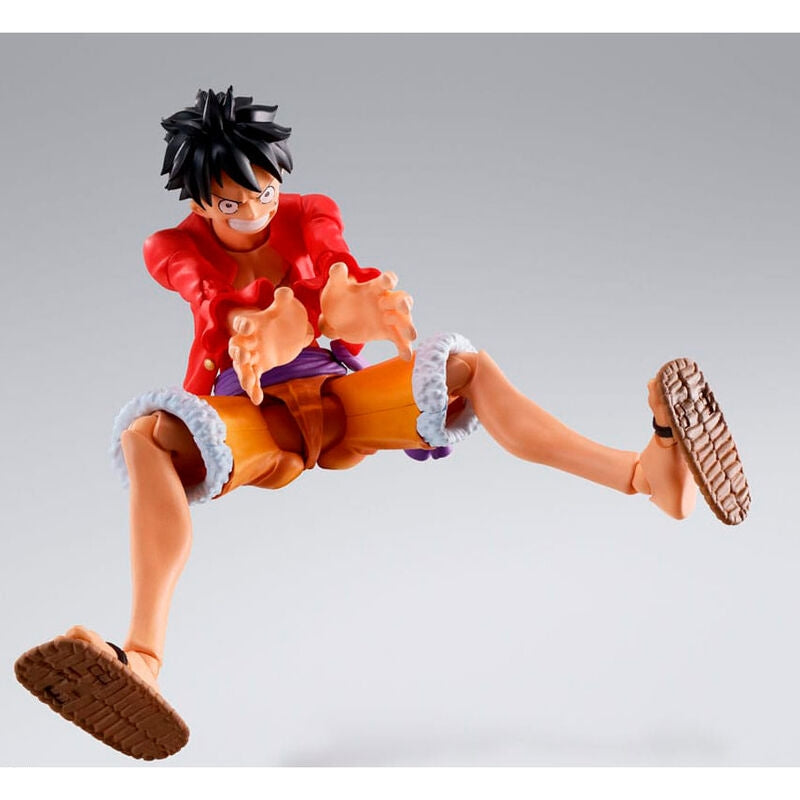One Piece Monkey D. Luffy SH Figuarts figur, 14,5 cm lång