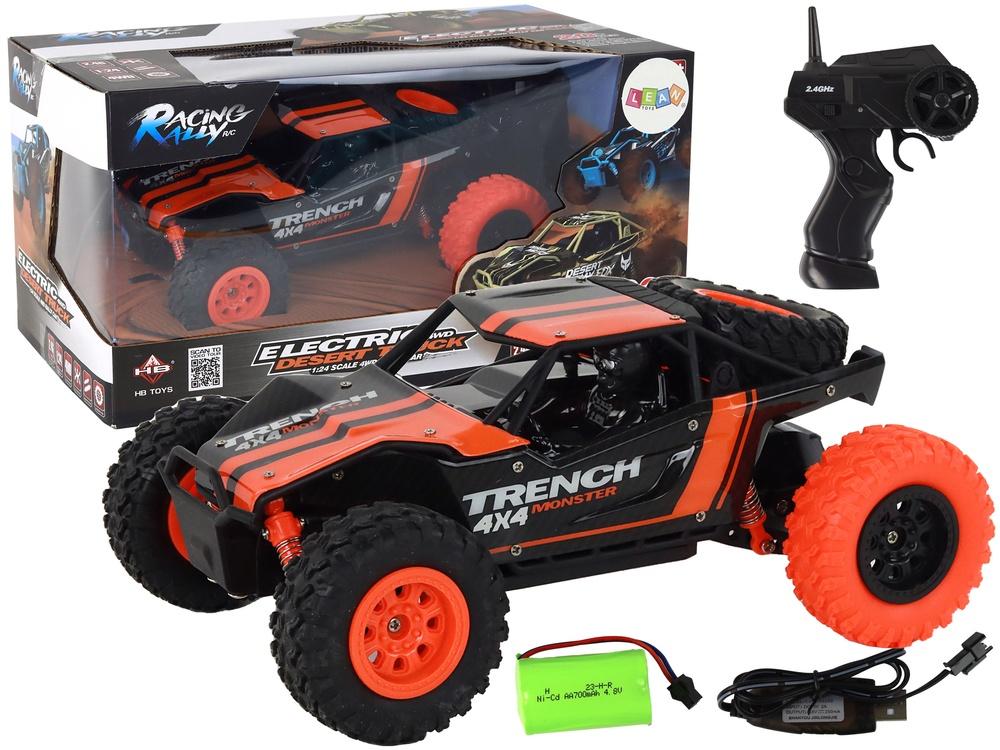 Orange 1:24 R/C terrängbil - 4WD, 20 km/h, stötdämpare