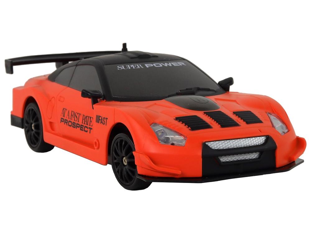 Orange R/C sportbil 1:24 med utbytbara hjul